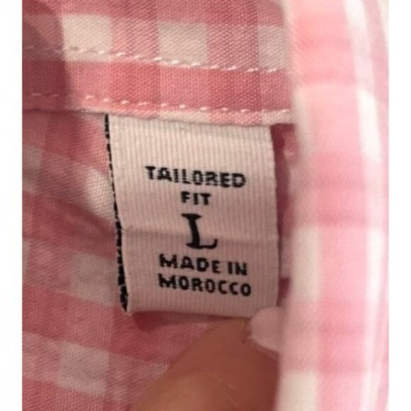 Robert Graham Pink White Gingham Check Collared Tailored Fit Button Down Large - Picture 9 of 10